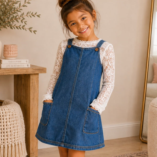 Old Navy Girls Layering Denim Dress Size 6T