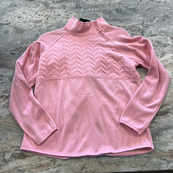 St. John's Bay Pink Button Neck Pullover Size Small