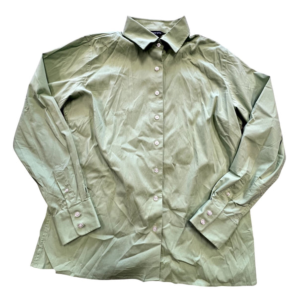 Land's End Women's Spring Green Button Down Blouse Size 12