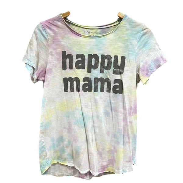 Grayson Threads Lightweight Tie Dye "Happy Mama" Graphic Tee Small