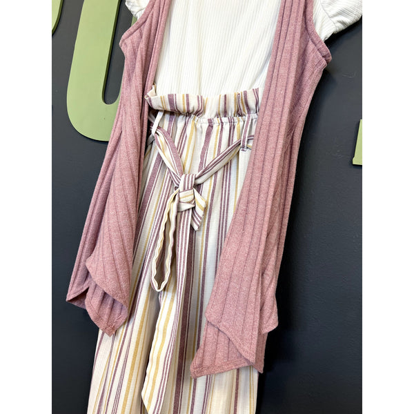 Girls 2 Piece Jumpsuit Set Size Youth Medium