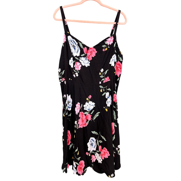 Old Navy Cami Black Floral Size XXL Tall