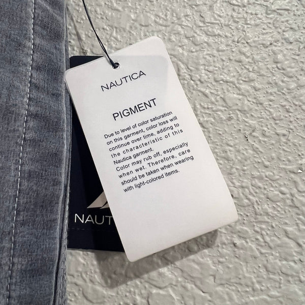 NWT Nautica Men's Pigment Washed Blue Netted Swim Trunks Medium