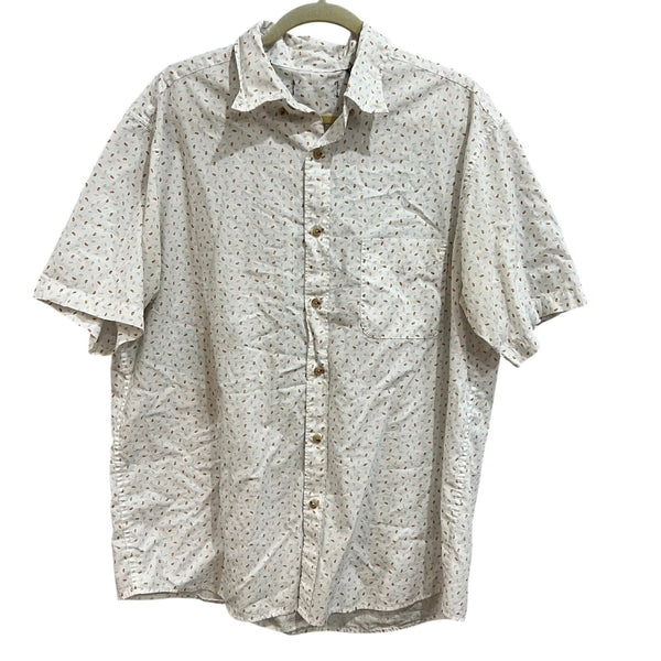 Roundtree & Yorke Men's Squiggle Short Sleeve Button Down Casual Shirt Large
