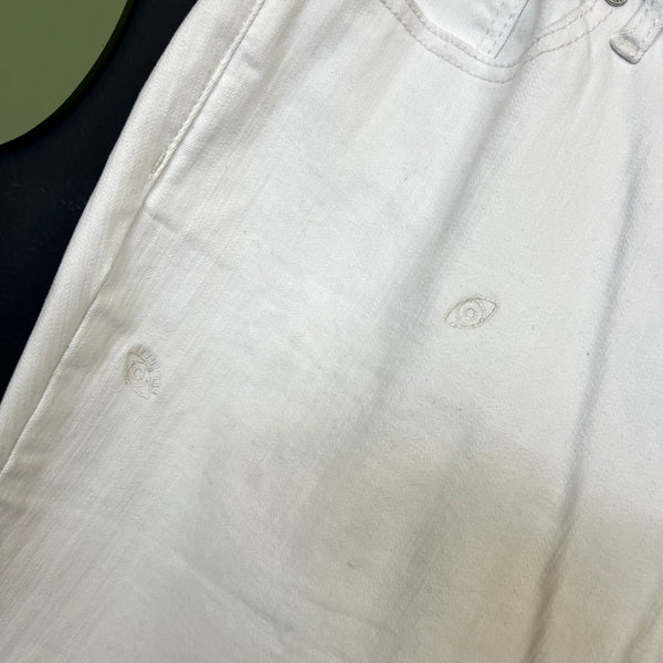 NWT Sofia Jeans White Evil Eye Skinny Ankle Jeans Size 18