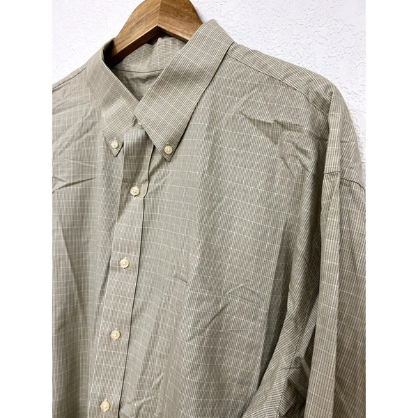 Jos. A Bank Executive Collection Light Tan Plaid Button Down Size XXL