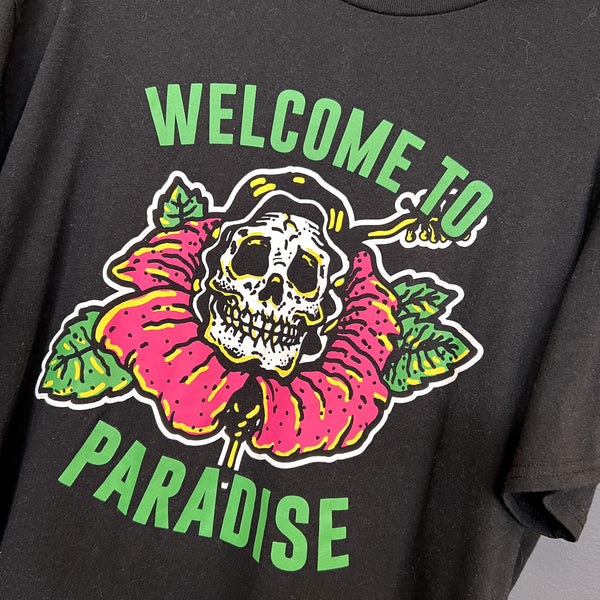 Welcome to Paradise Black Skeleton Graphic Tee XL