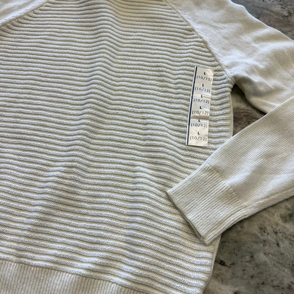 NWT Cat & Jack Taupe Ribbed Sweater Hoodie Large 10/12