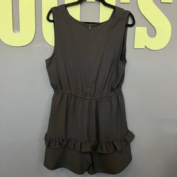 Women's Black Ruffle Romper Size XL
