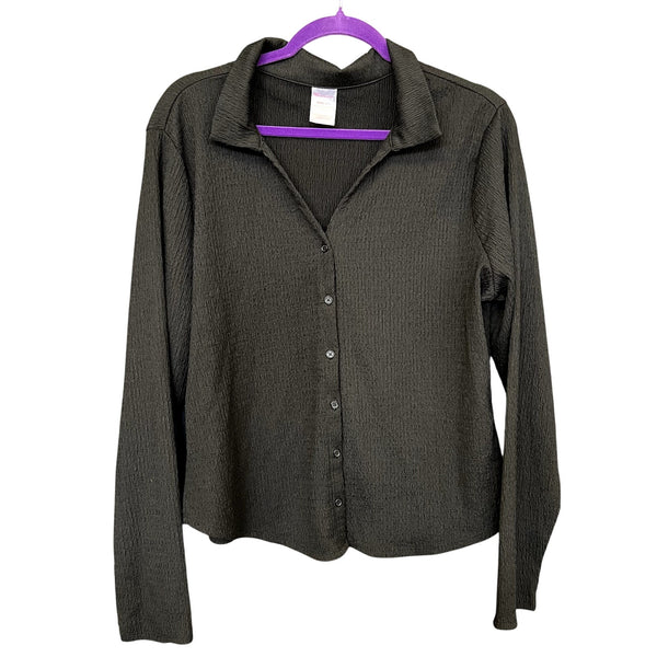 No Boundaries Black Button Down Blouse Size 3XL