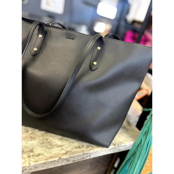Coach City Zip Tote Bag Black Pebbled Leather