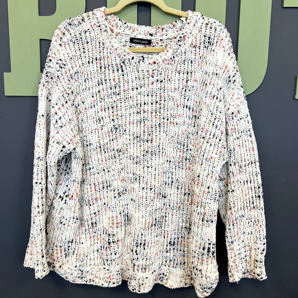 Cable & Gauge Chunky Knit Popcorn Sweater Size 1XL