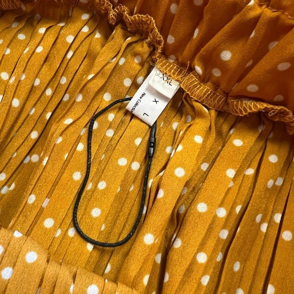 Mustard Yellow Polka Dot Midi Skirt XXL