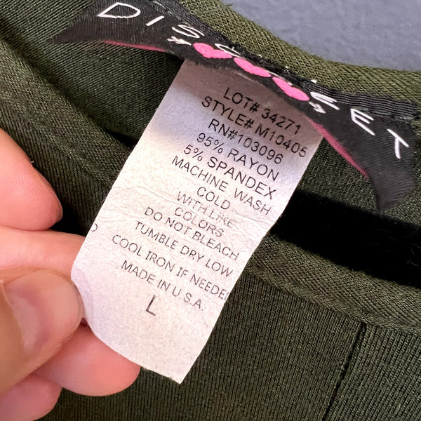 Discreet Olive Green Twist Front Blouse Size Large