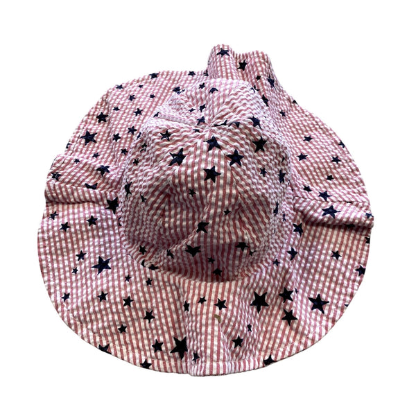 Girls Patriotic Wide Brim Sun Hat