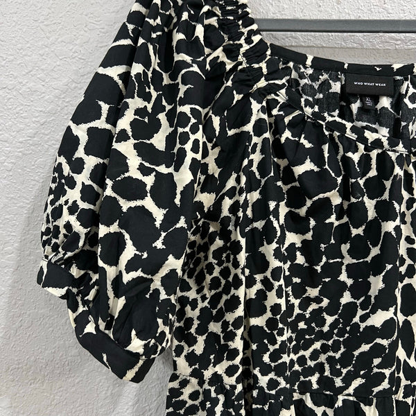 NWOT Who What Wear Animal Print Square Neck Dress XL