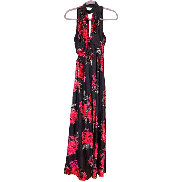Gianni Bini Black Floral Skirted Romper Size XS
