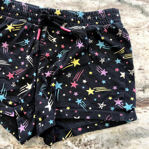 Wonder Nation Black Cotton Star Shorts Girls Size M 7/8