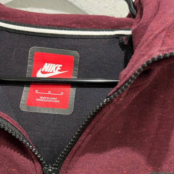 Nike Maroon Full Zip Hooded Jacket Size Medium