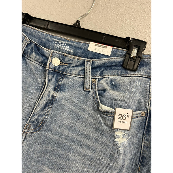 NWT Time and Tru Mid Rise Slim Boyfriend Fit Crop Jeans Size 10