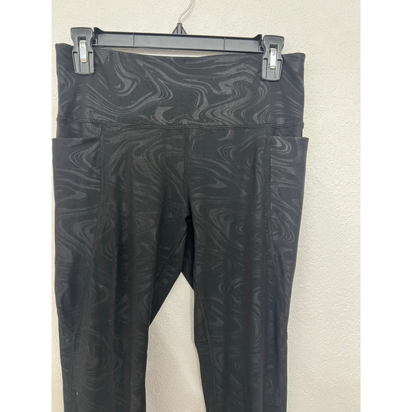 Avia Black Swirl Full Length Pocket Leggings Size Medium