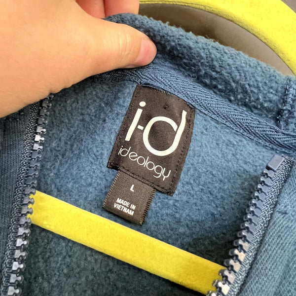 Idealogy Teal Blue Quarter Zip Hooded Pullover Size Large