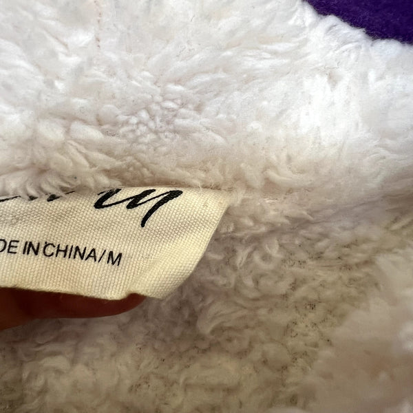 New In Boutique Ivory Cable Print Sherpa Coat Medium