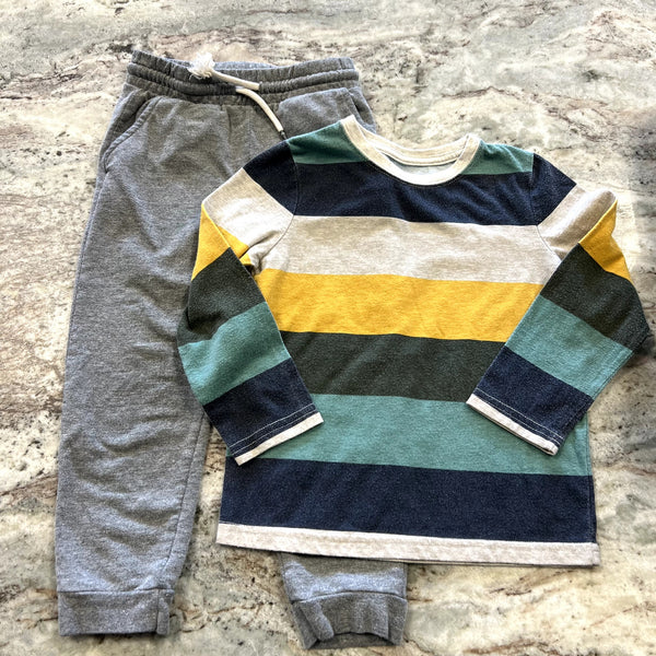 Okie Dokie Striped Sweat Set Size 4T