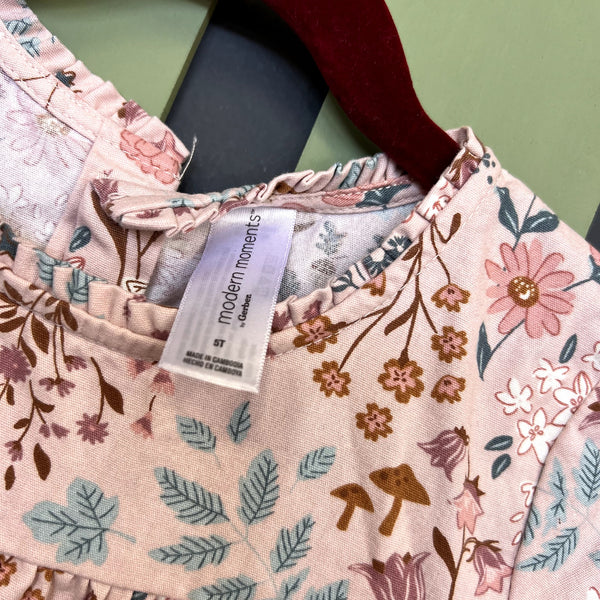 Modern Moments Pink Floral Tiered Long Sleeve Dress Girls Size 5T