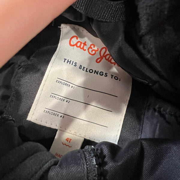 Cat & Jack Black Heavy Hooded Winter Coat Size 4T
