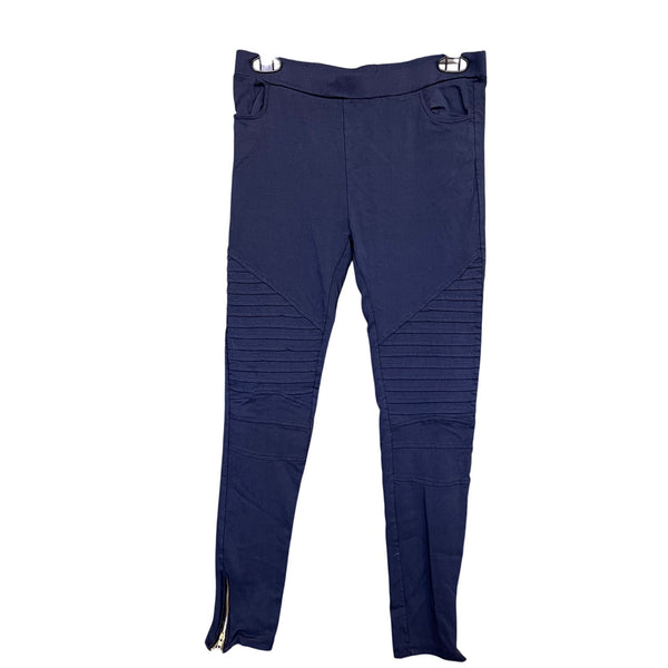 Women's Navy Moto Leggings Medium