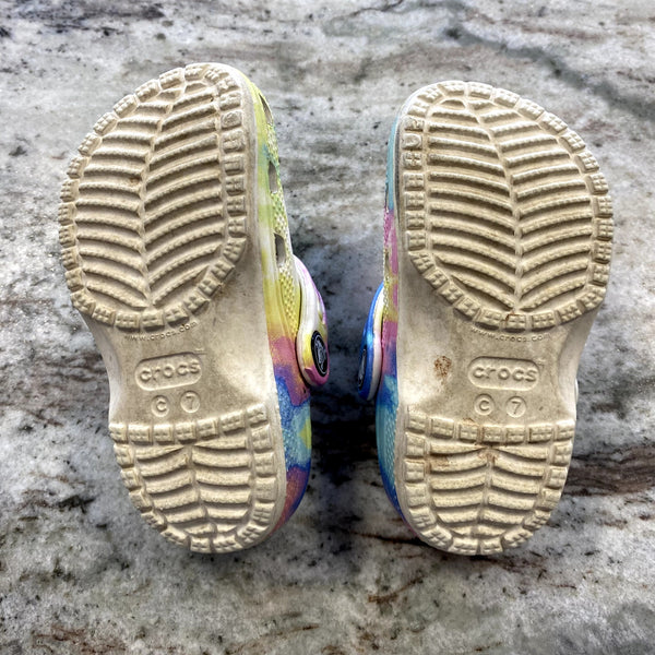 Crocs Tie Dye Toddler Slip On Shoes Size 7C