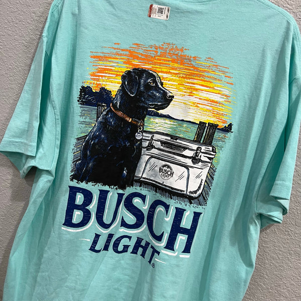 NWT Mint Busch Light Dog Sunset Short Sleeve Graphic Tee XL