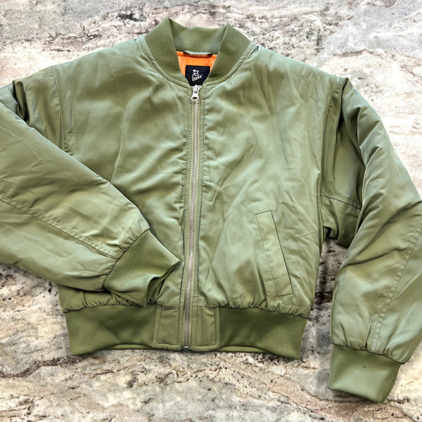 Art Class Olive Green Bomber Jacket Size Youth Large