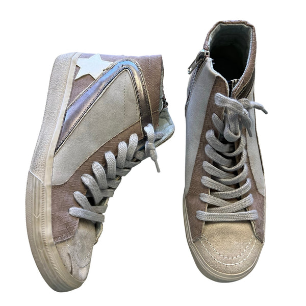 Shu Shop Roxanne Mauve High Top Star Sneakers Size 8.5