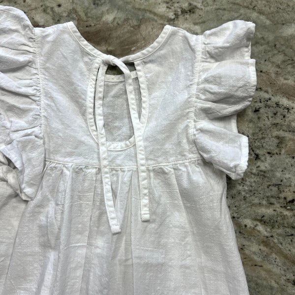 Girls White Ruffle Dress Size 6/7