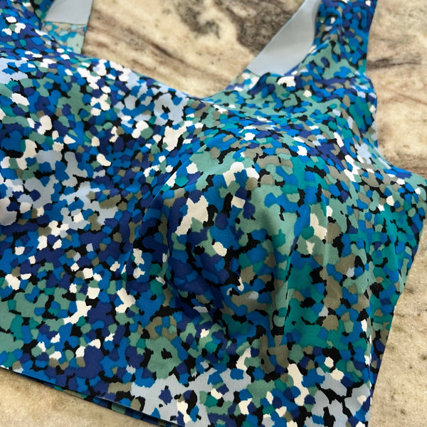 NOBO Blue Dotted Seamless Butter Soft Sports Bra Large