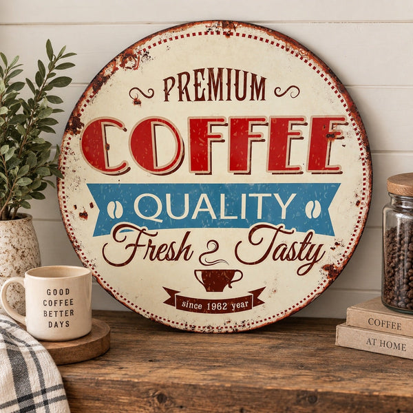 Premium Coffee Oversized Metal Decor