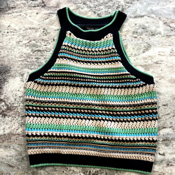 Rachel Zoe Crochet Knit Sweater Tank Top Size Small