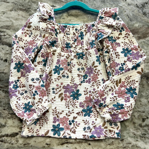 Carter's Floral Gauze Long Sleeve Blouse Size 6/6X