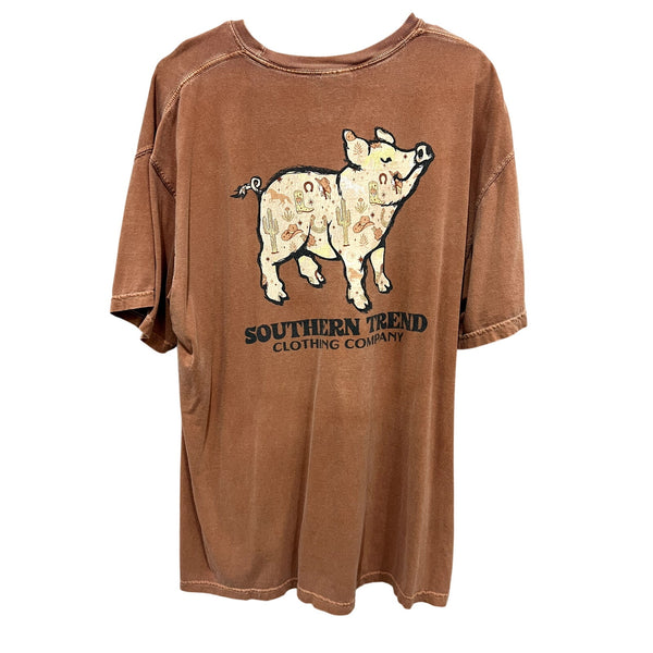 Southern Trend Clothing Western Pig Comfort Colors Rust Graphic Tee XL