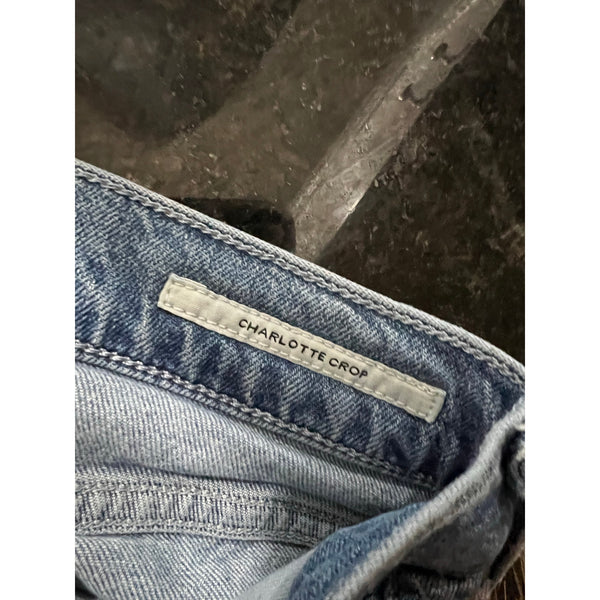 Citizens of Humanity Button Fly Charlotte Crop Distressed Jeans Size 29