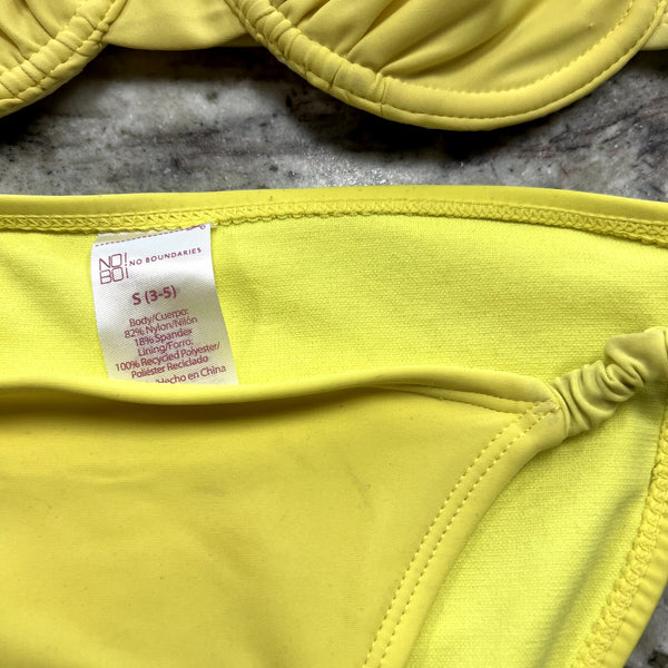 NOBO Yellow Two Piece Bikini Swimsuit Size Small