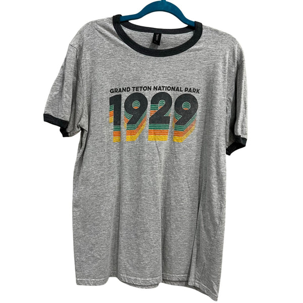 Anvil Unisex Grand Teton National Park Ring Crew Neck Graphic Tee Large