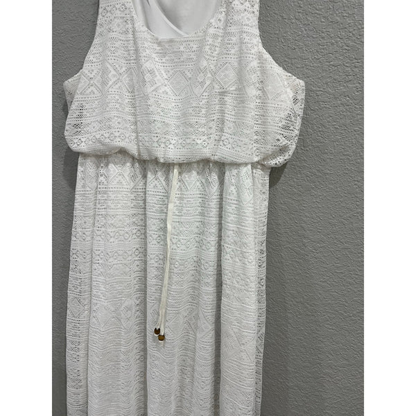 Maurice's White Lace Aztec Print Sleeveless Maxi Dress 1XL