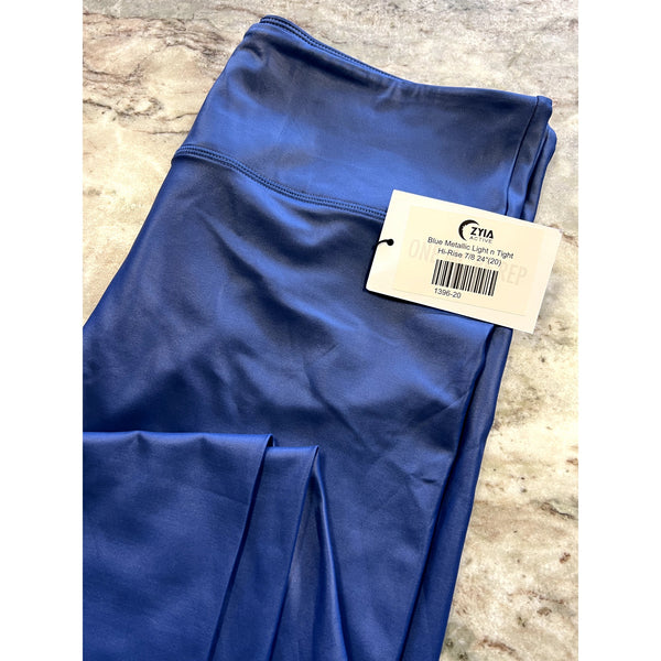 Zyia Active Blue Metallic Light N Tight 7/8 Leggings Size 20 NWT