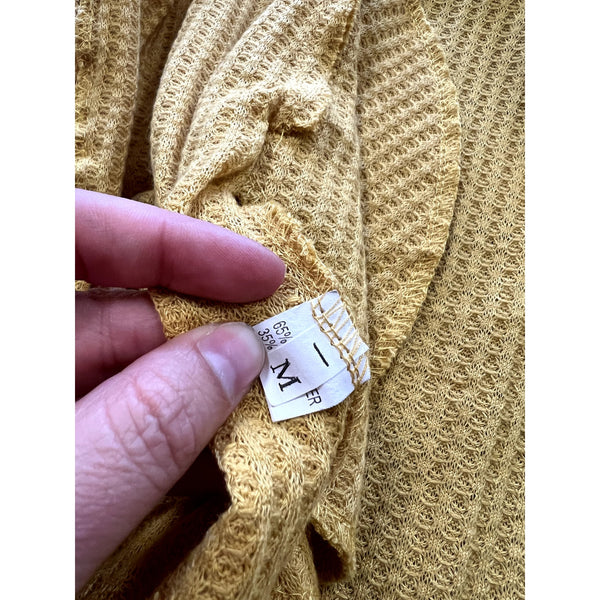 Women's Mustard Knit Flare Sleeve Cardigan Size Medium