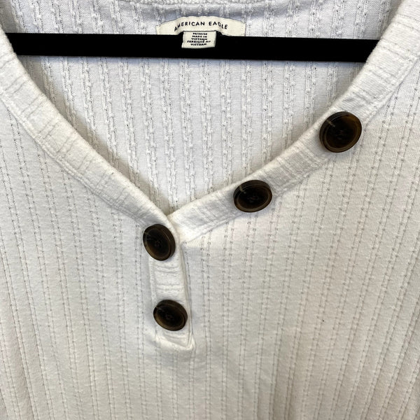 American Eagle White Knit Blouse Size Medium