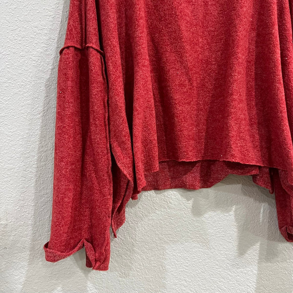 Zenana Heather Red Butter Soft Turtleneck Sweater XL
