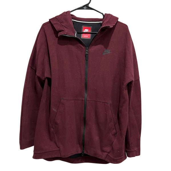 Nike Maroon Full Zip Hooded Jacket Size Medium